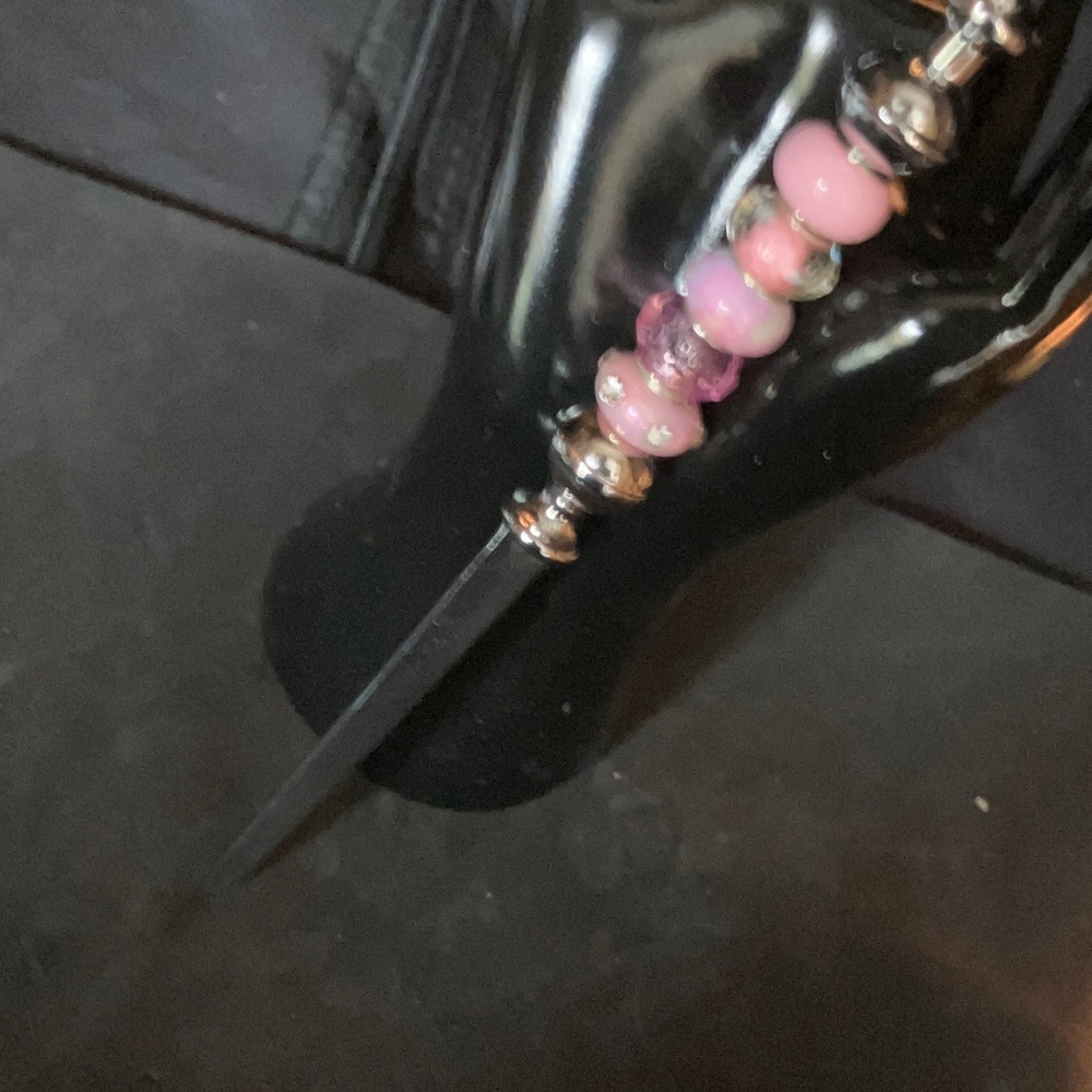 Pink Beaded Hair Stick